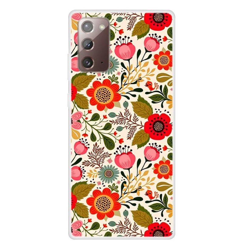 Capa Para Samsung Galaxy Note 20 Tapeçaria Floral