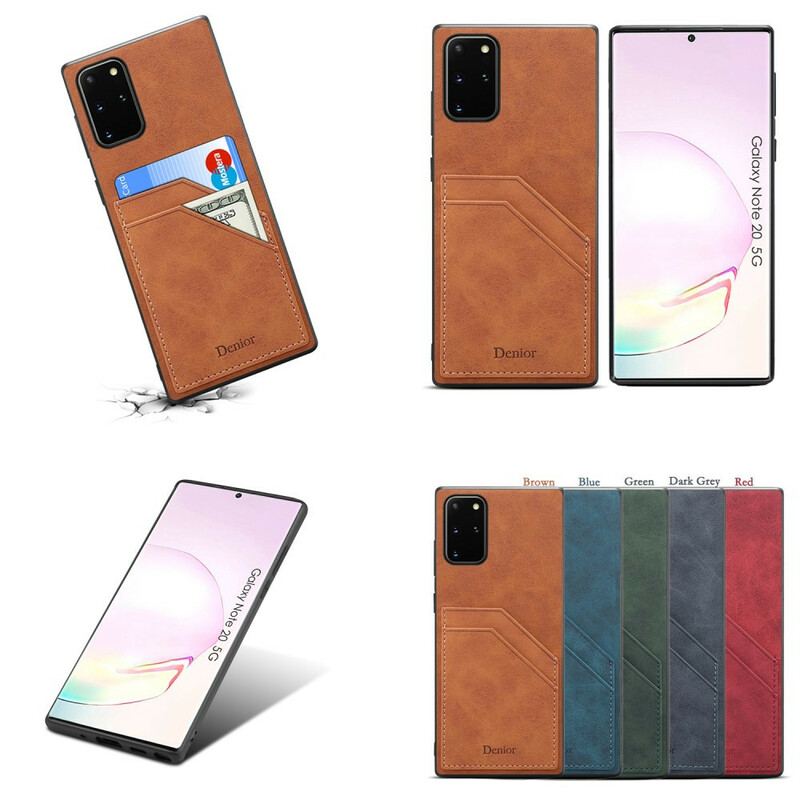 Capa Para Samsung Galaxy Note 20 Titular De Cartão De Compartimento Duplo Denior