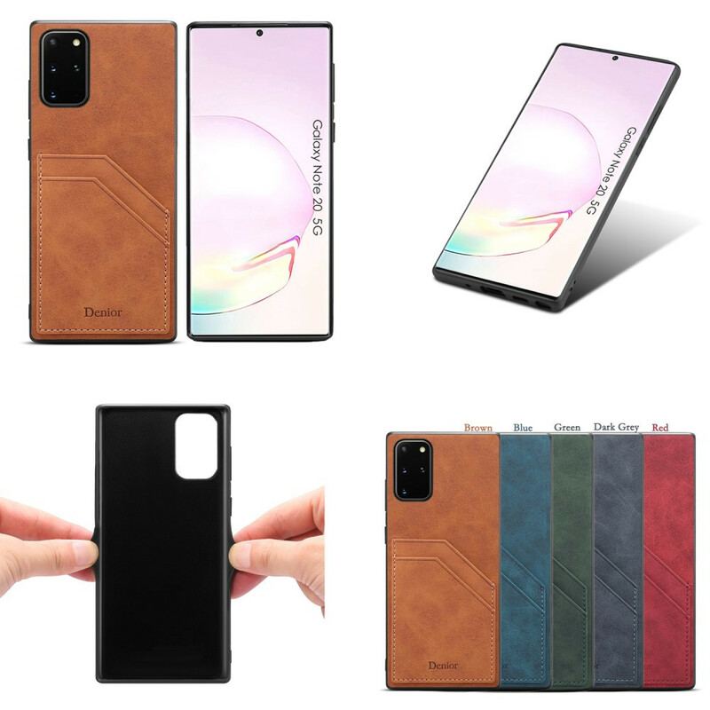 Capa Para Samsung Galaxy Note 20 Titular De Cartão De Compartimento Duplo Denior