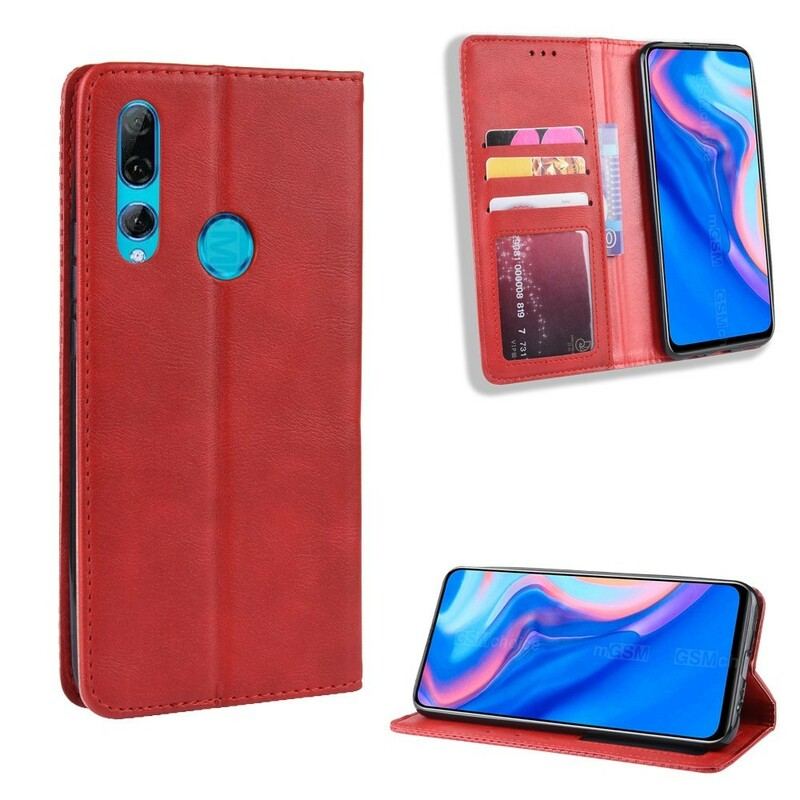 Capa De Celular Para Huawei P Smart Z Flip Efeito Couro Vintage Estilizado