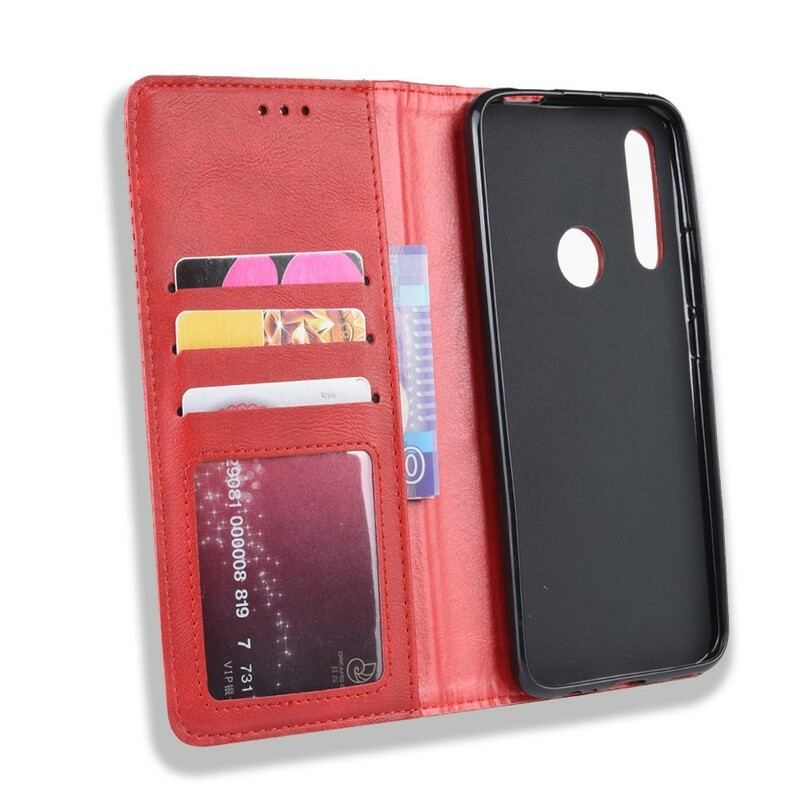 Capa De Celular Para Huawei P Smart Z Flip Efeito Couro Vintage Estilizado