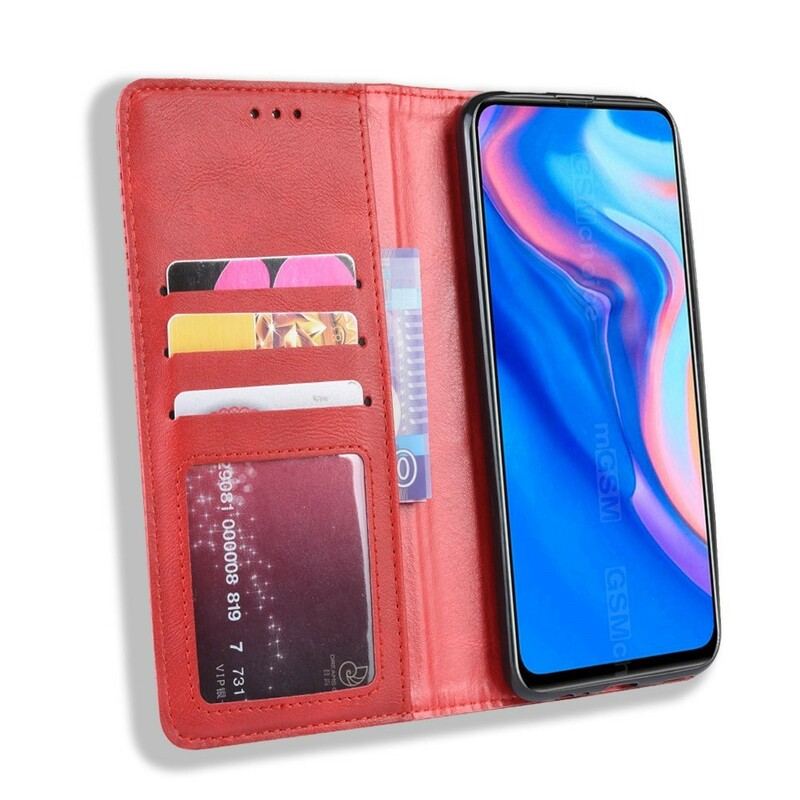 Capa De Celular Para Huawei P Smart Z Flip Efeito Couro Vintage Estilizado