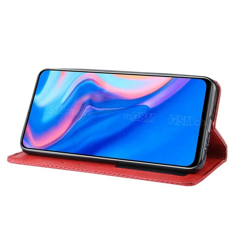 Capa De Celular Para Huawei P Smart Z Flip Efeito Couro Vintage Estilizado