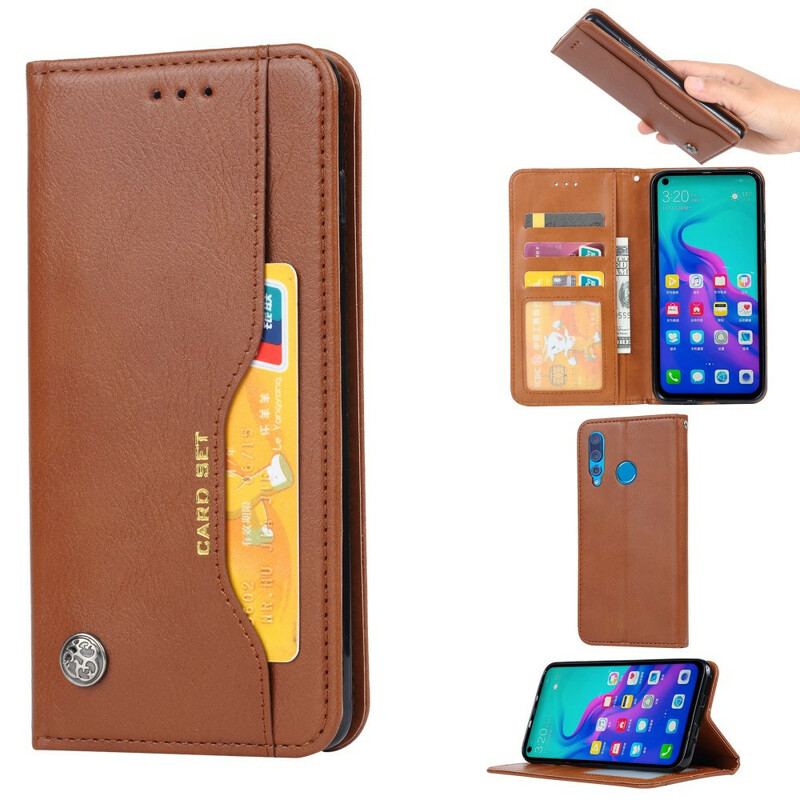 Capa De Celular Para Huawei P Smart Z Flip Titular De Cartão De Couro Sintético