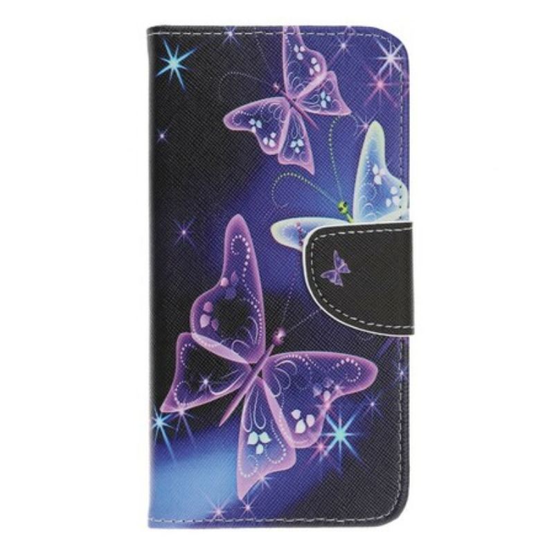 Capa De Couro Para Huawei P Smart Z Borboletas Neon