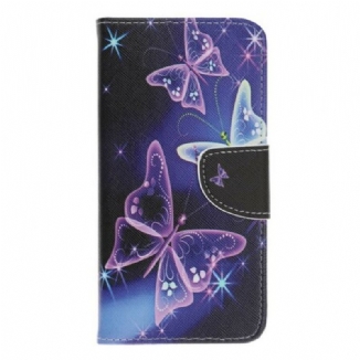 Capa De Couro Para Huawei P Smart Z Borboletas Neon