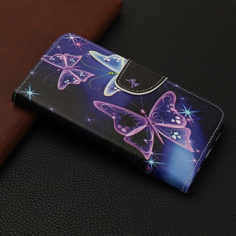 Capa De Couro Para Huawei P Smart Z Borboletas Neon