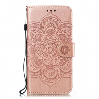 Capa De Couro Para Huawei P Smart Z De Cordão Mandala Alça Completo