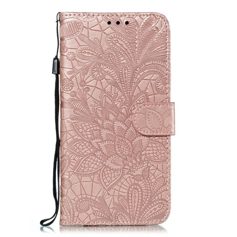 Capa De Couro Para Huawei P Smart Z De Cordão Strap Flores Tribais