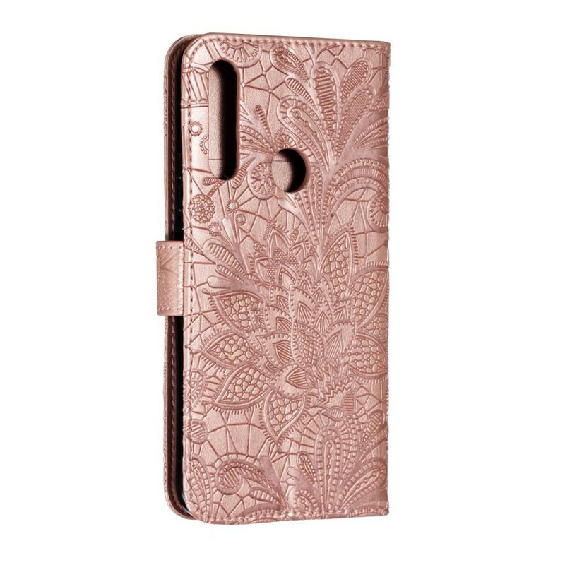 Capa De Couro Para Huawei P Smart Z De Cordão Strap Flores Tribais