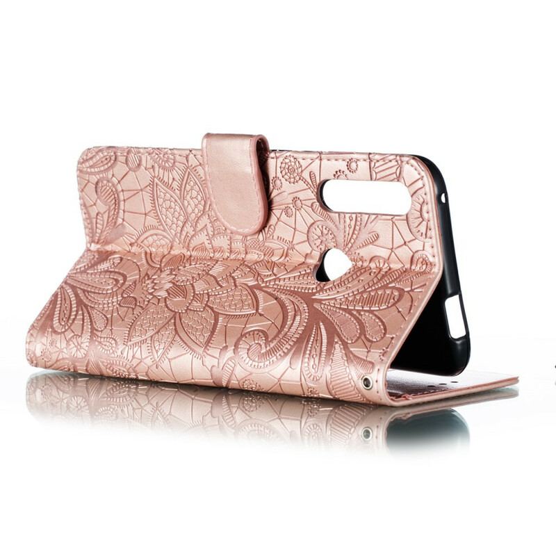 Capa De Couro Para Huawei P Smart Z De Cordão Strap Flores Tribais