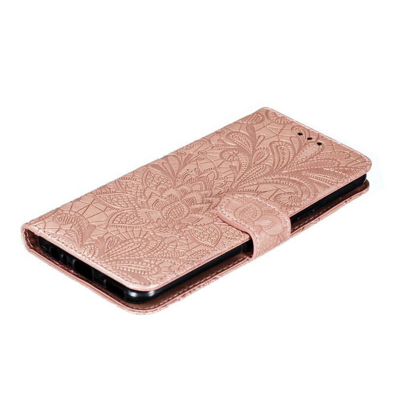 Capa De Couro Para Huawei P Smart Z De Cordão Strap Flores Tribais