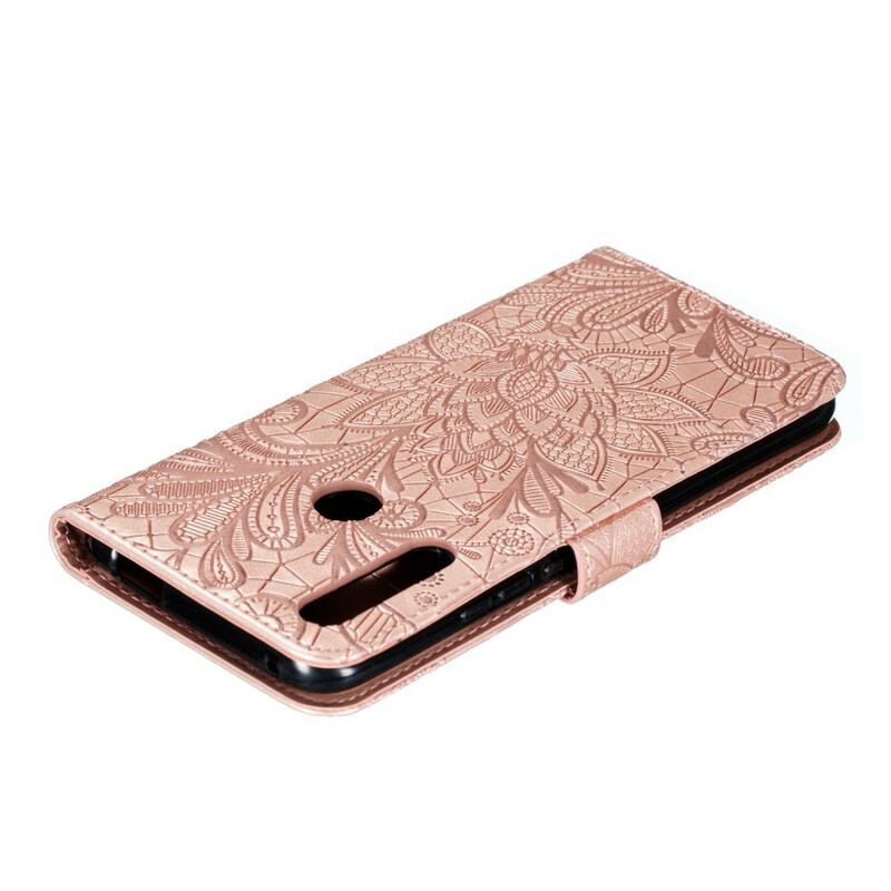 Capa De Couro Para Huawei P Smart Z De Cordão Strap Flores Tribais