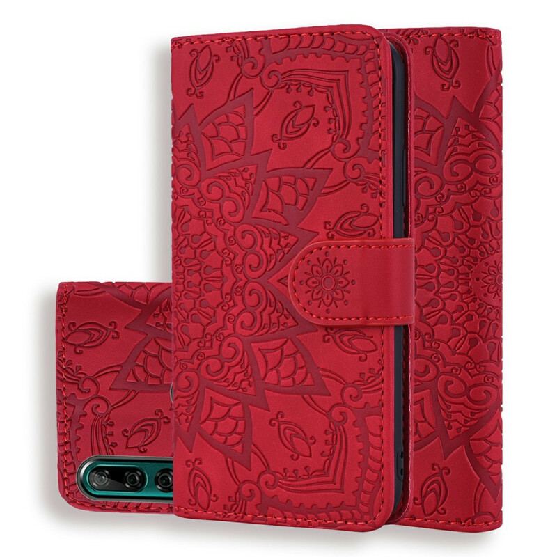 Capa De Couro Para Huawei P Smart Z Estampa Floral