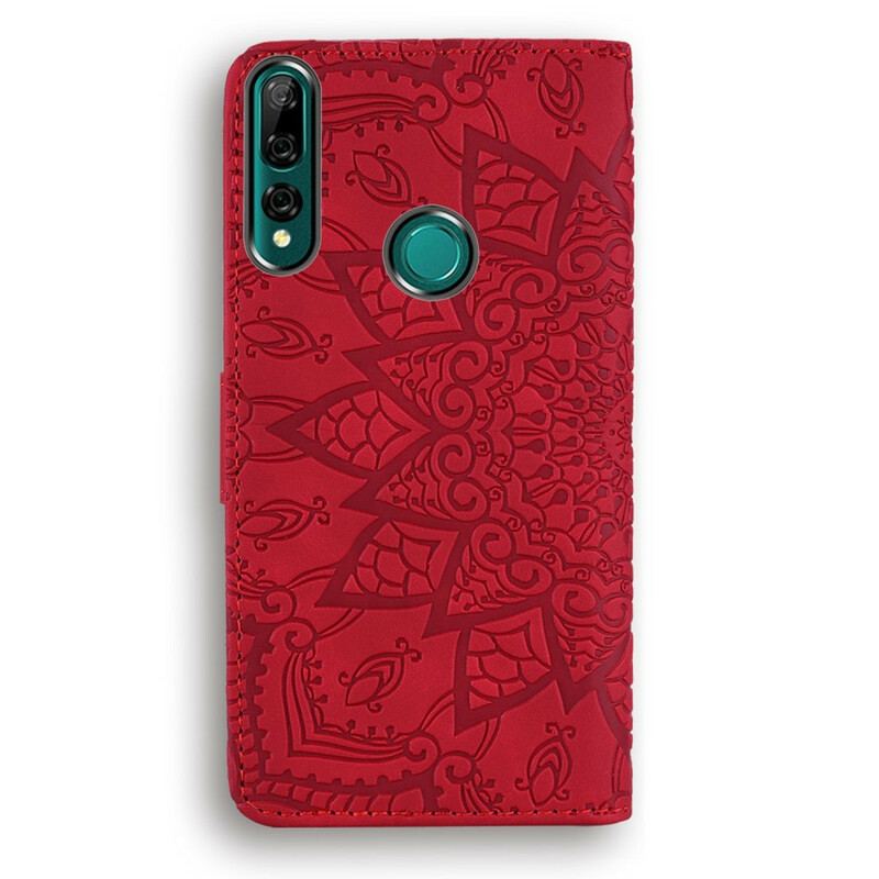 Capa De Couro Para Huawei P Smart Z Estampa Floral