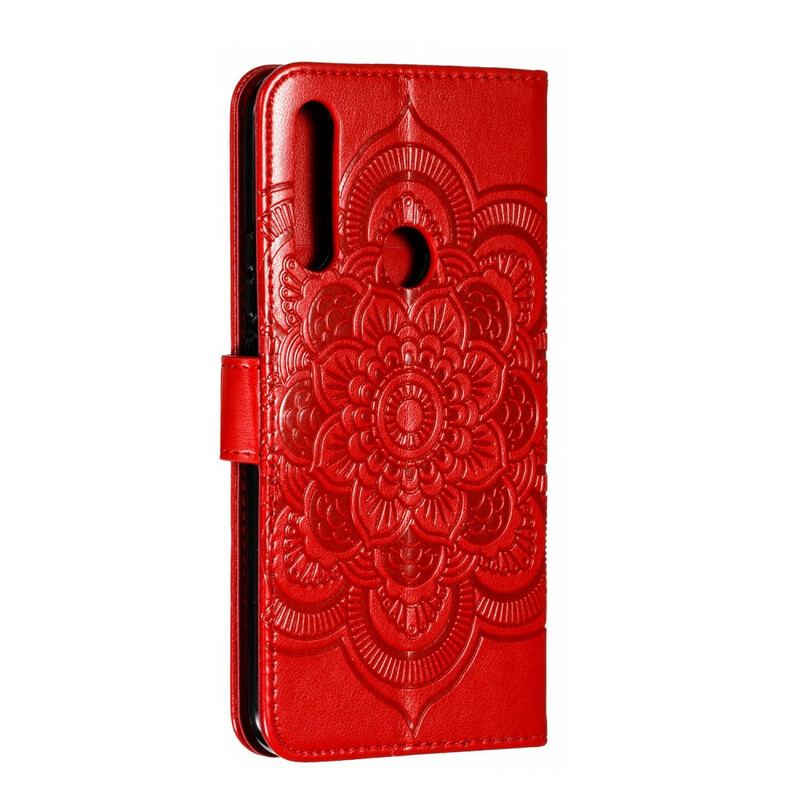 Capa De Couro Para Huawei P Smart Z Mandala E Diamantes