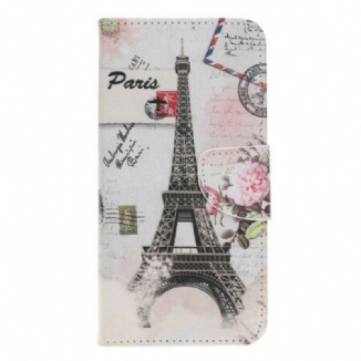 Capa De Couro Para Huawei P Smart Z Torre Eiffel Retrô