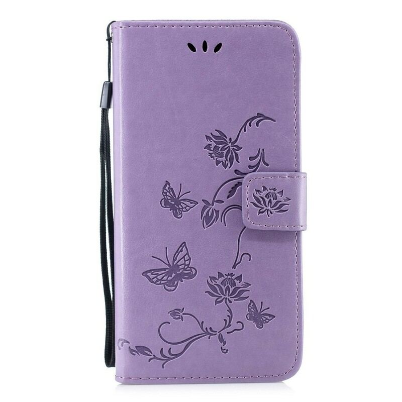 Capa Flip Para Huawei P Smart Z De Cordão Tanga Borboletas E Flores