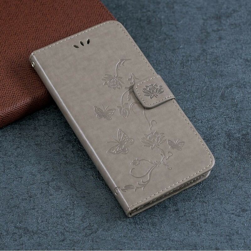 Capa Flip Para Huawei P Smart Z De Cordão Tanga Borboletas E Flores