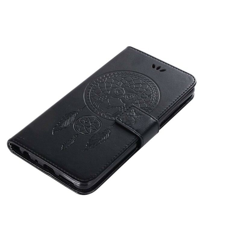 Capa Flip Para Huawei P Smart Z Coruja Apanhador De Sonhos Com Efeito De Couro