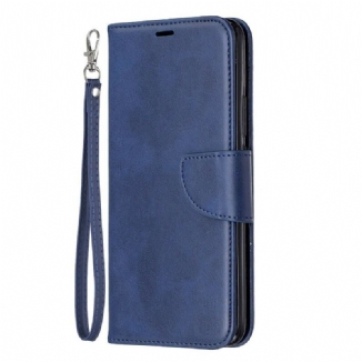 Capa Folio Para Huawei P Smart Z De Cordão Correia De Efeito De Couro Premium