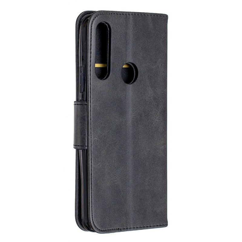 Capa Folio Para Huawei P Smart Z De Cordão Correia De Efeito De Couro Premium