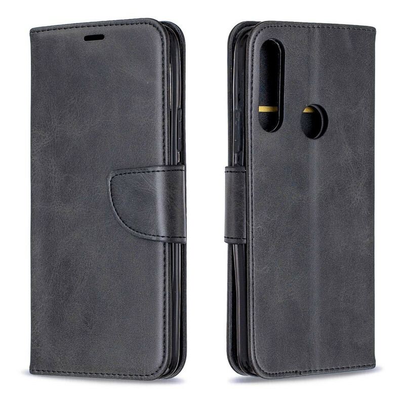 Capa Folio Para Huawei P Smart Z De Cordão Correia De Efeito De Couro Premium