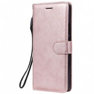 Capa Folio Para Huawei P Smart Z De Cordão Efeito De Couro Com Tiras