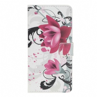 Capa Folio Para Huawei P Smart Z Flores Tropicais