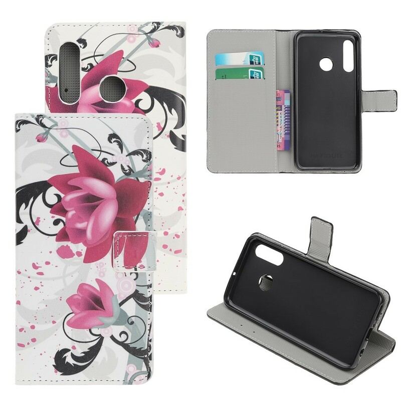 Capa Folio Para Huawei P Smart Z Flores Tropicais