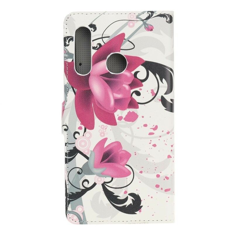 Capa Folio Para Huawei P Smart Z Flores Tropicais