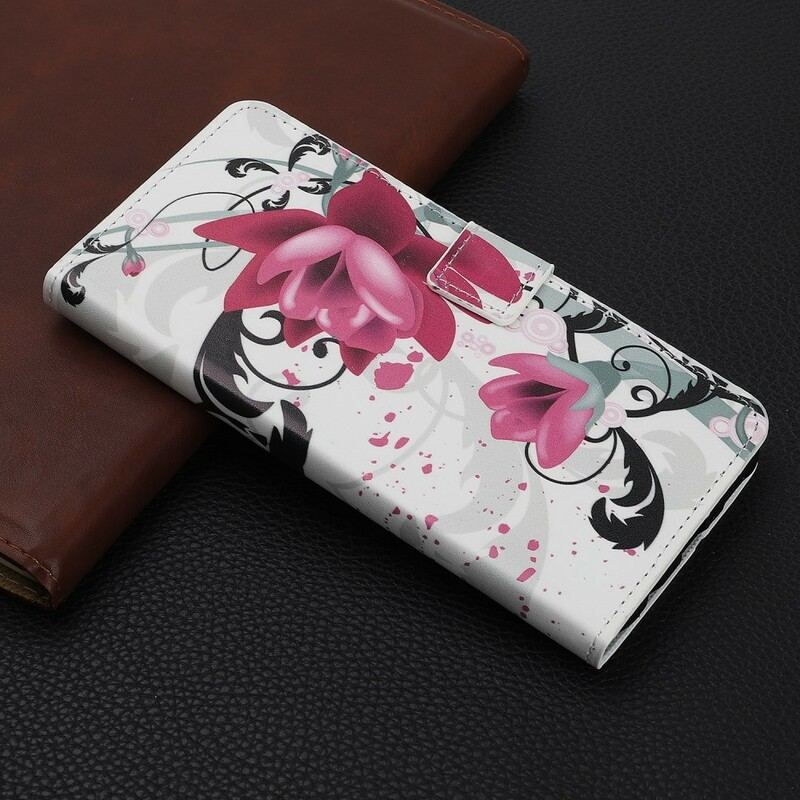 Capa Folio Para Huawei P Smart Z Flores Tropicais