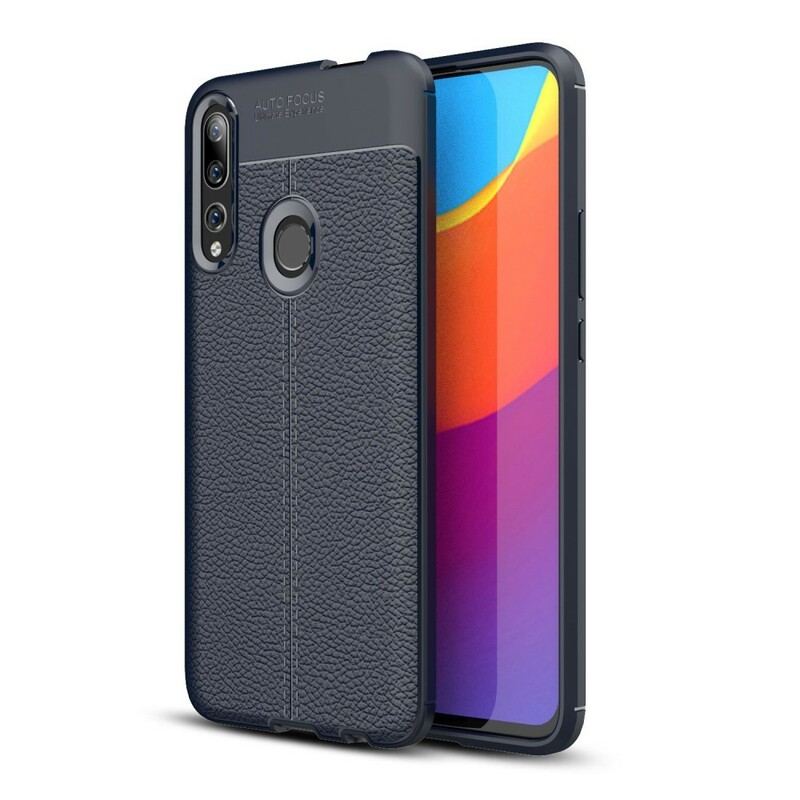 Capa Para Huawei P Smart Z Linha Dupla Efeito Couro Litchi