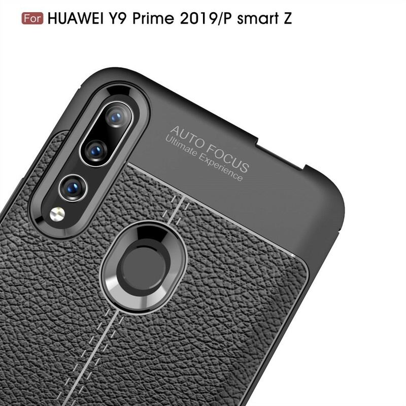 Capa Para Huawei P Smart Z Linha Dupla Efeito Couro Litchi