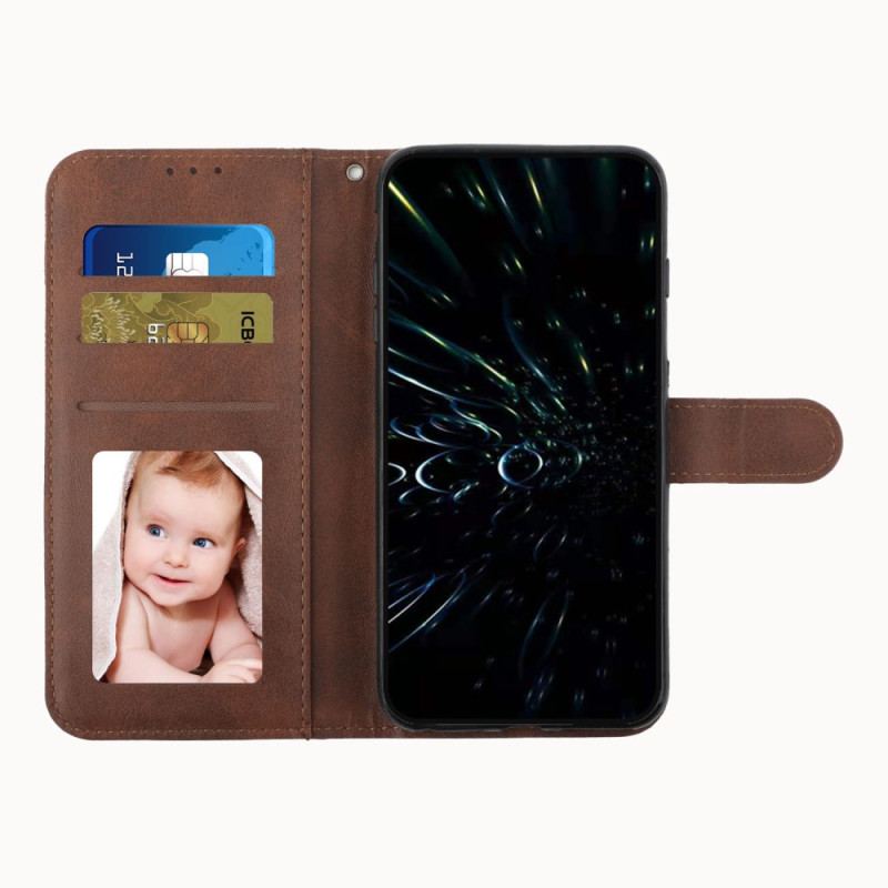 Capa Flip Para Vivo Y76 5G De Cordão Strappy Geo Leather Effect