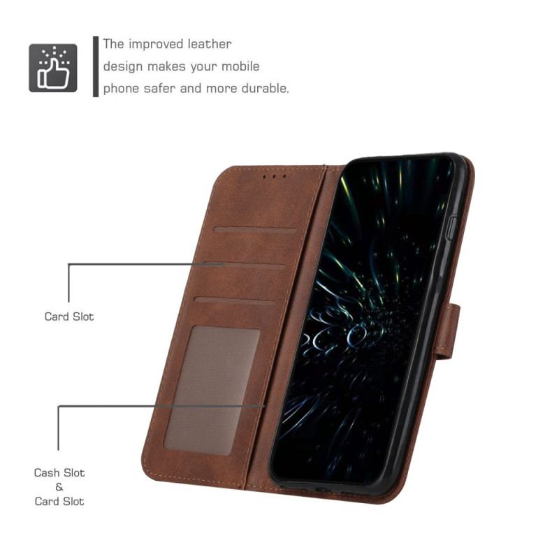 Capa Flip Para Vivo Y76 5G De Cordão Strappy Geo Leather Effect