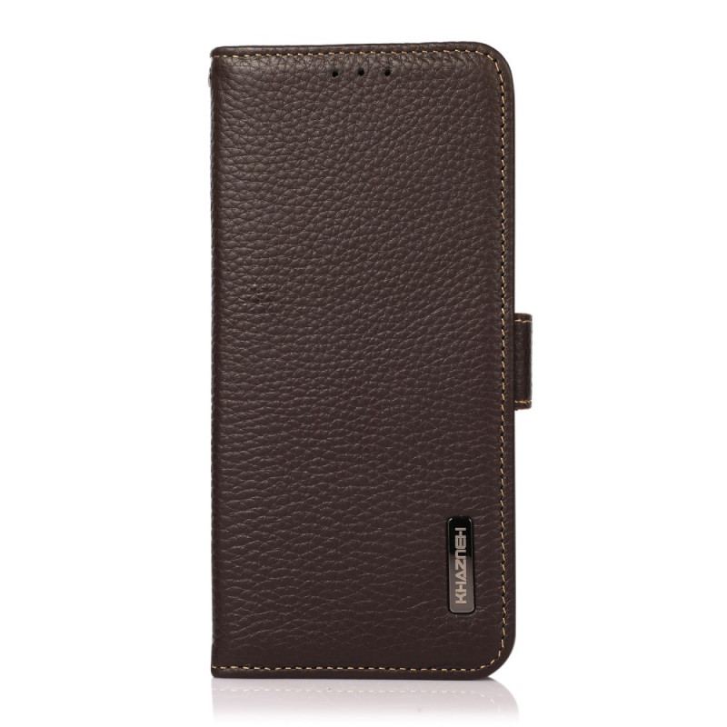 Capa Flip Para Vivo Y76 5G Couro De Lichia Khazneh Rfid