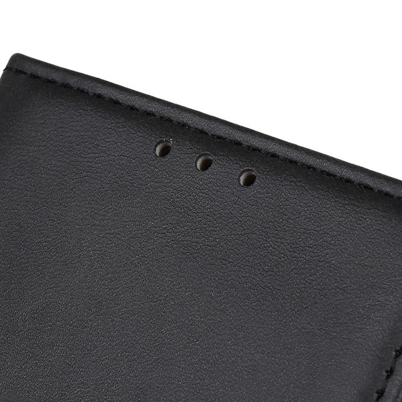 Capa Flip Para Vivo Y76 5G Efeito De Couro Fosco