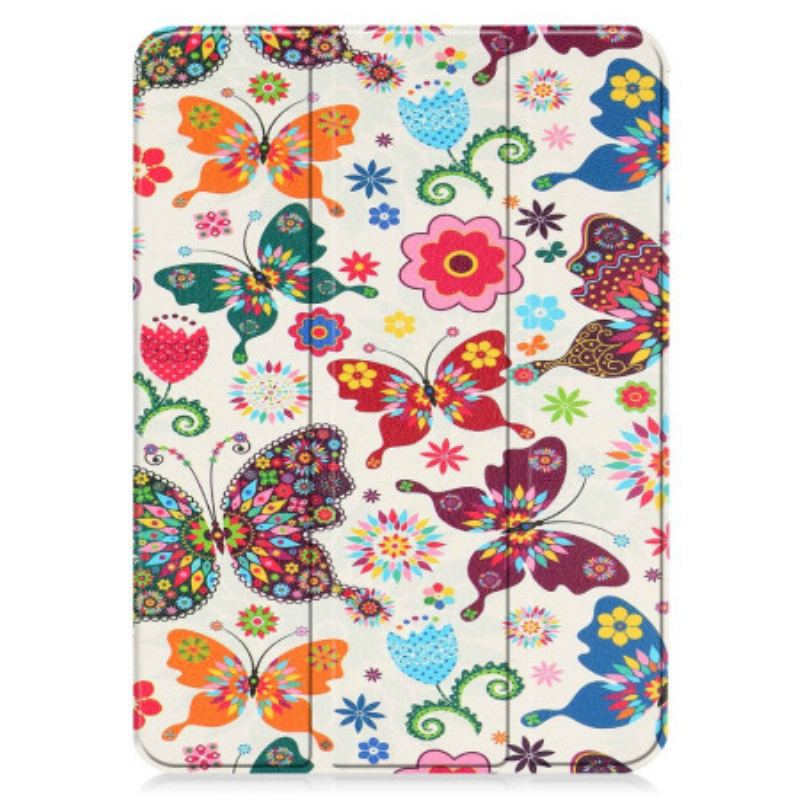 Capa De Celular Para iPad 10.9" (2022) Borboletas E Flores Aprimoradas