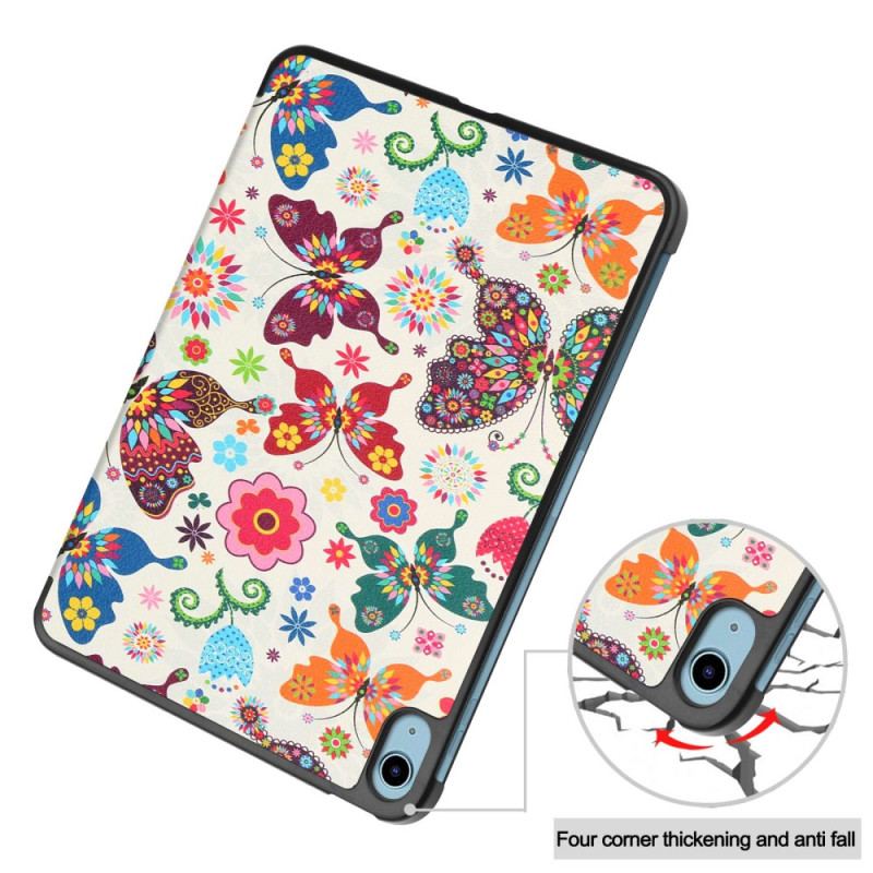 Capa De Celular Para iPad 10.9" (2022) Borboletas E Flores Aprimoradas