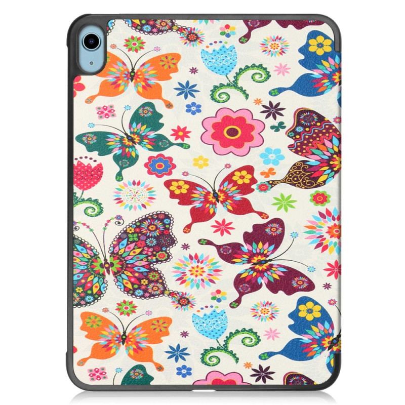 Capa De Celular Para iPad 10.9" (2022) Borboletas E Flores Aprimoradas