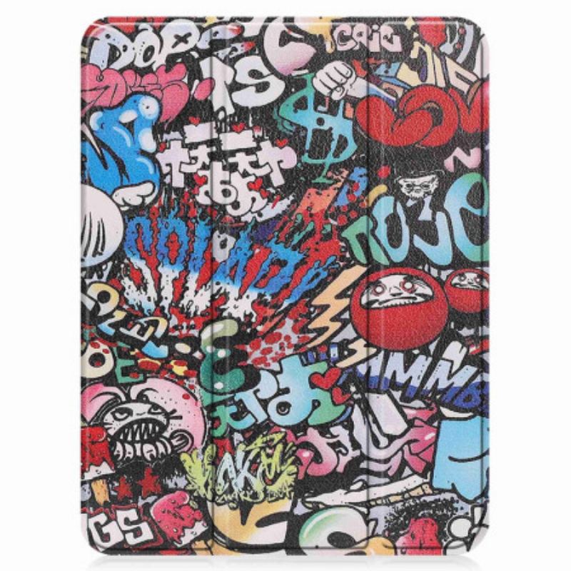 Capa De Celular Para iPad 10.9" (2022) Porta Caneta Graffiti