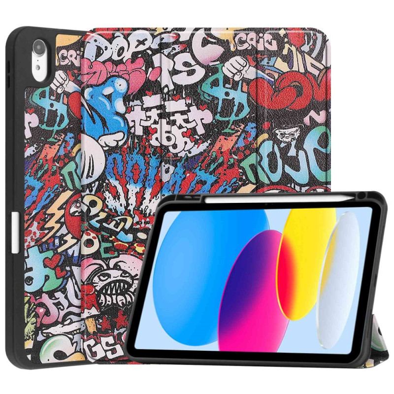 Capa De Celular Para iPad 10.9" (2022) Porta Caneta Graffiti