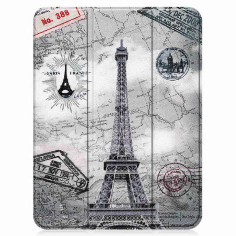 Capa De Celular Para iPad 10.9" (2022) Suporte Para Caneta Torre Eiffel