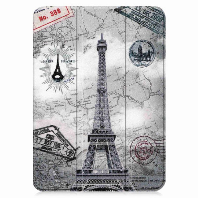 Capa De Celular Para iPad 10.9" (2022) Torre Eiffel Retrô Reforçada