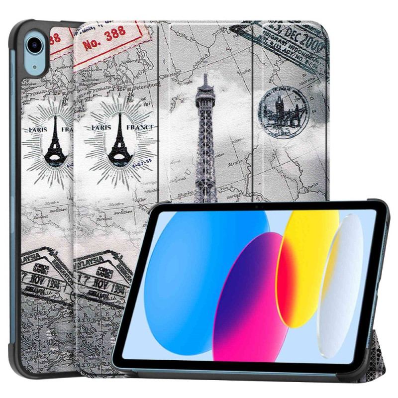 Capa De Celular Para iPad 10.9" (2022) Torre Eiffel Retrô Reforçada