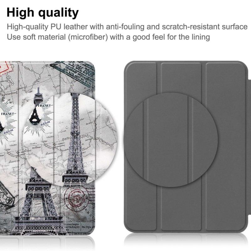 Capa De Celular Para iPad 10.9" (2022) Torre Eiffel Retrô Reforçada