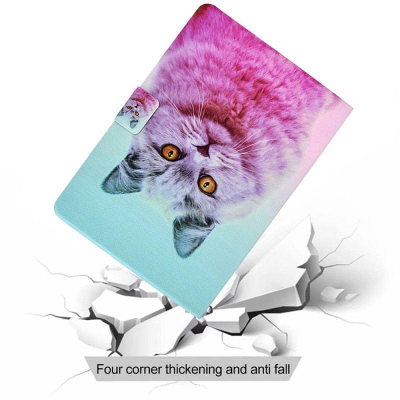 Capa De Couro Para iPad 10.9" (2022) Gato Psicótico