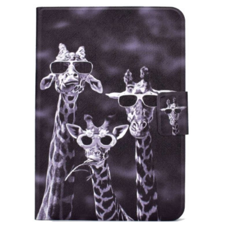 Capa De Couro Para iPad 10.9" (2022) Girafas Anônimas