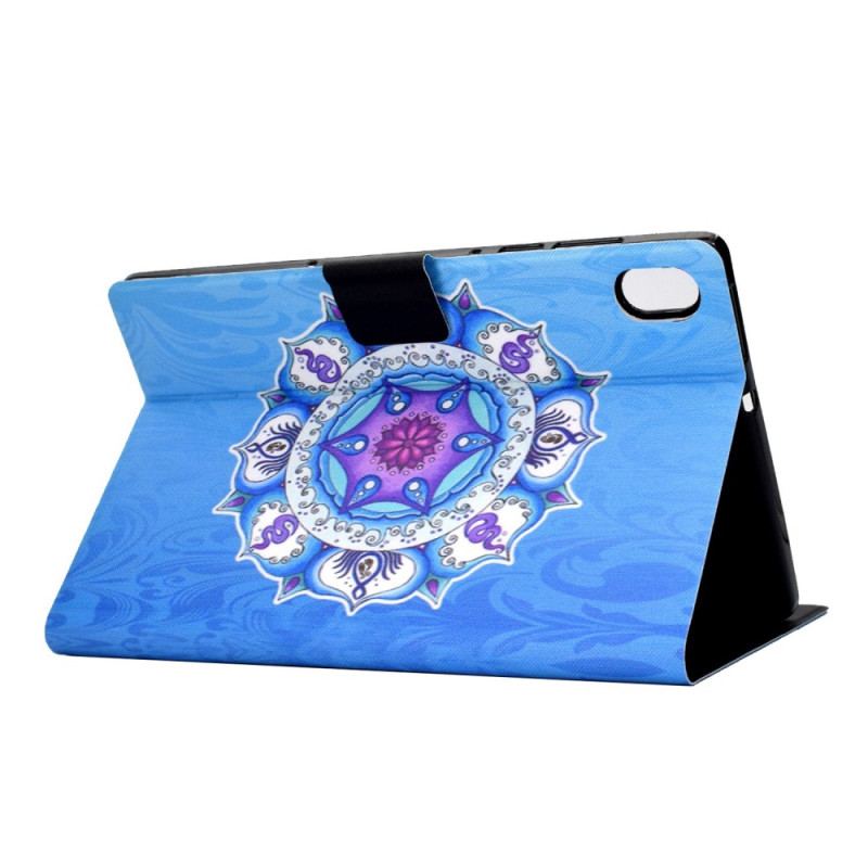 Capa De Couro Para iPad 10.9" (2022) Mandala Em Fundo Azul